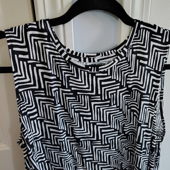Nine West Black White Sleeveless Tank L - Picture 3 of 5
